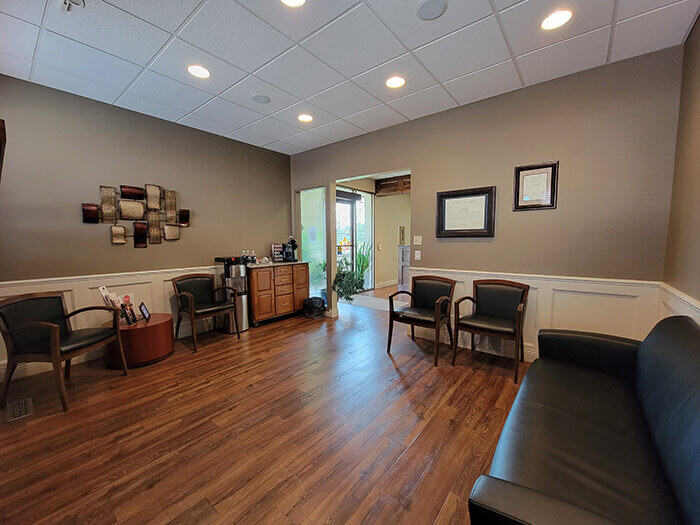 The waiting area at Signature Dentistry